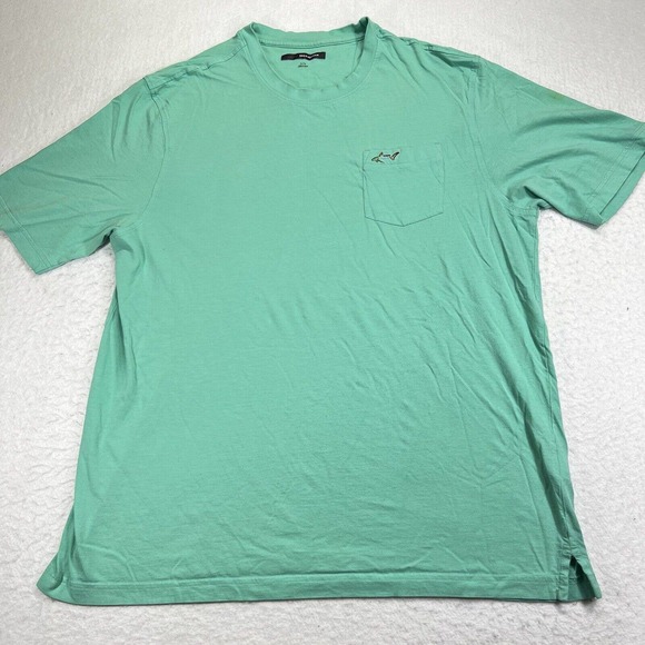 Greg Norman Men's XL Short Sleeve Mint Green Pock T Shirt Rainbow Shark Logo - Picture 1 of 12